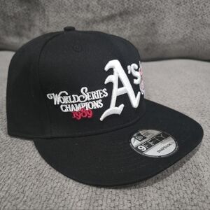 Black A's World Series Champions 1989 Snapback Brand New